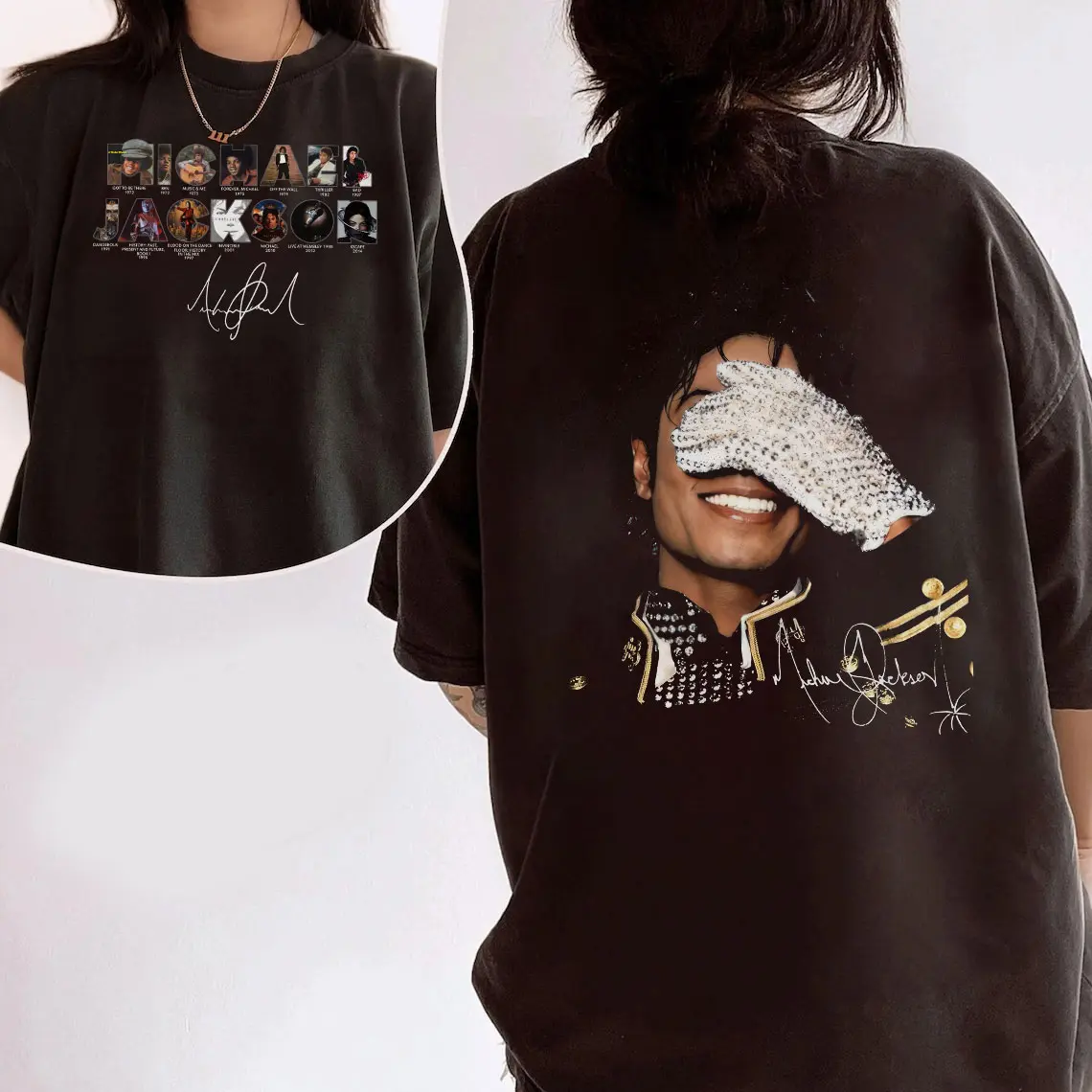 MJ Era Timeline 2 sides Shirt, Retro King of Pop Unisex Shirt