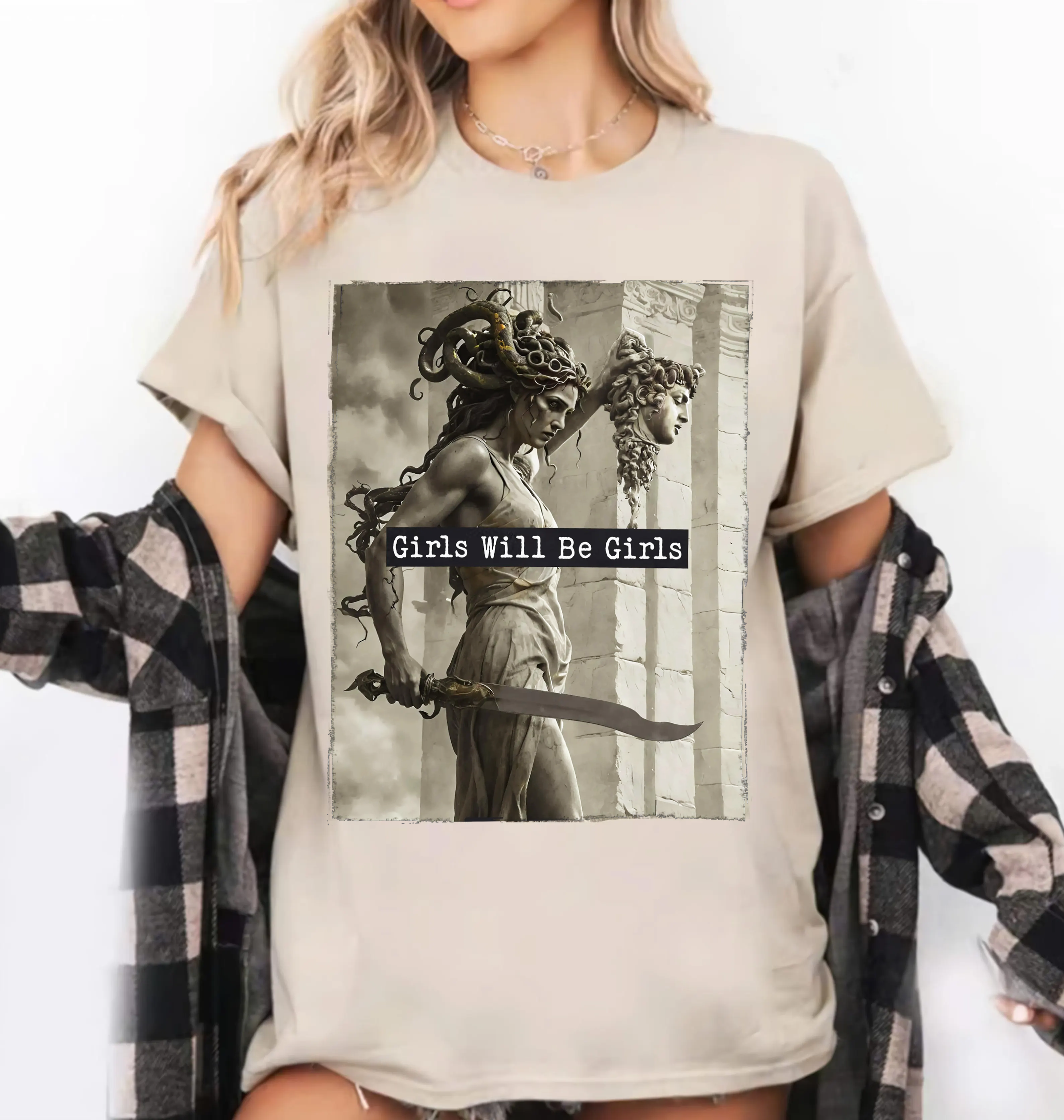 Girls Will Be Girls,Medusa with the Head of Perseus  Unisex T-shirt