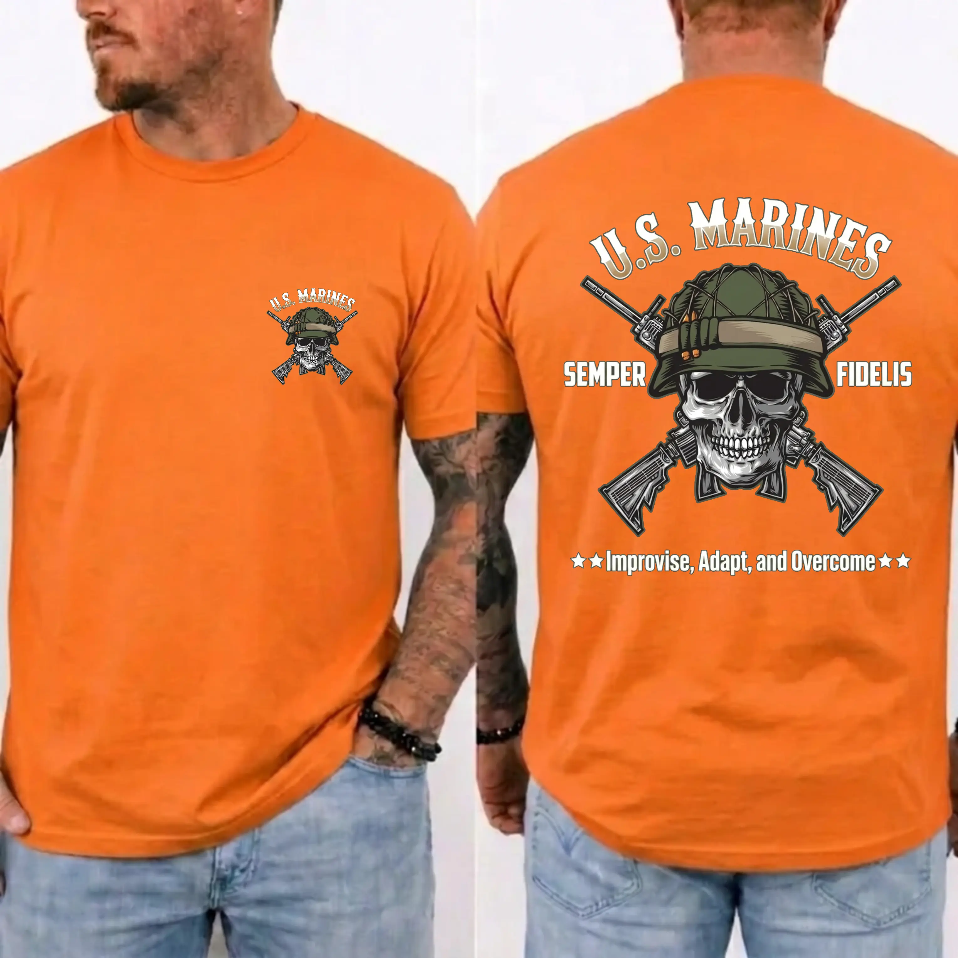 US Marines Skull Rifle T-Shirt