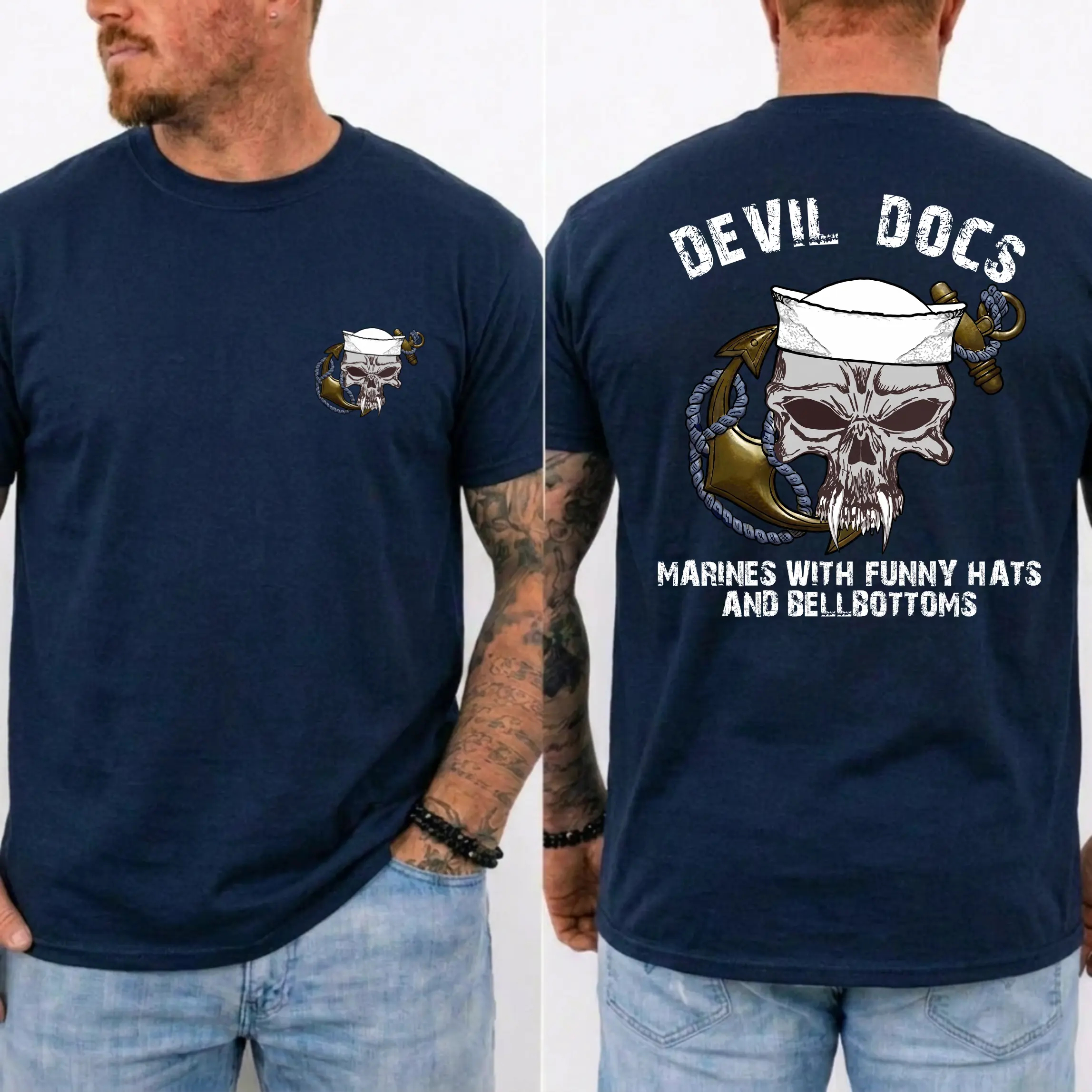 American Guardian USMC Devil Dogs Skull Anchor Shirt