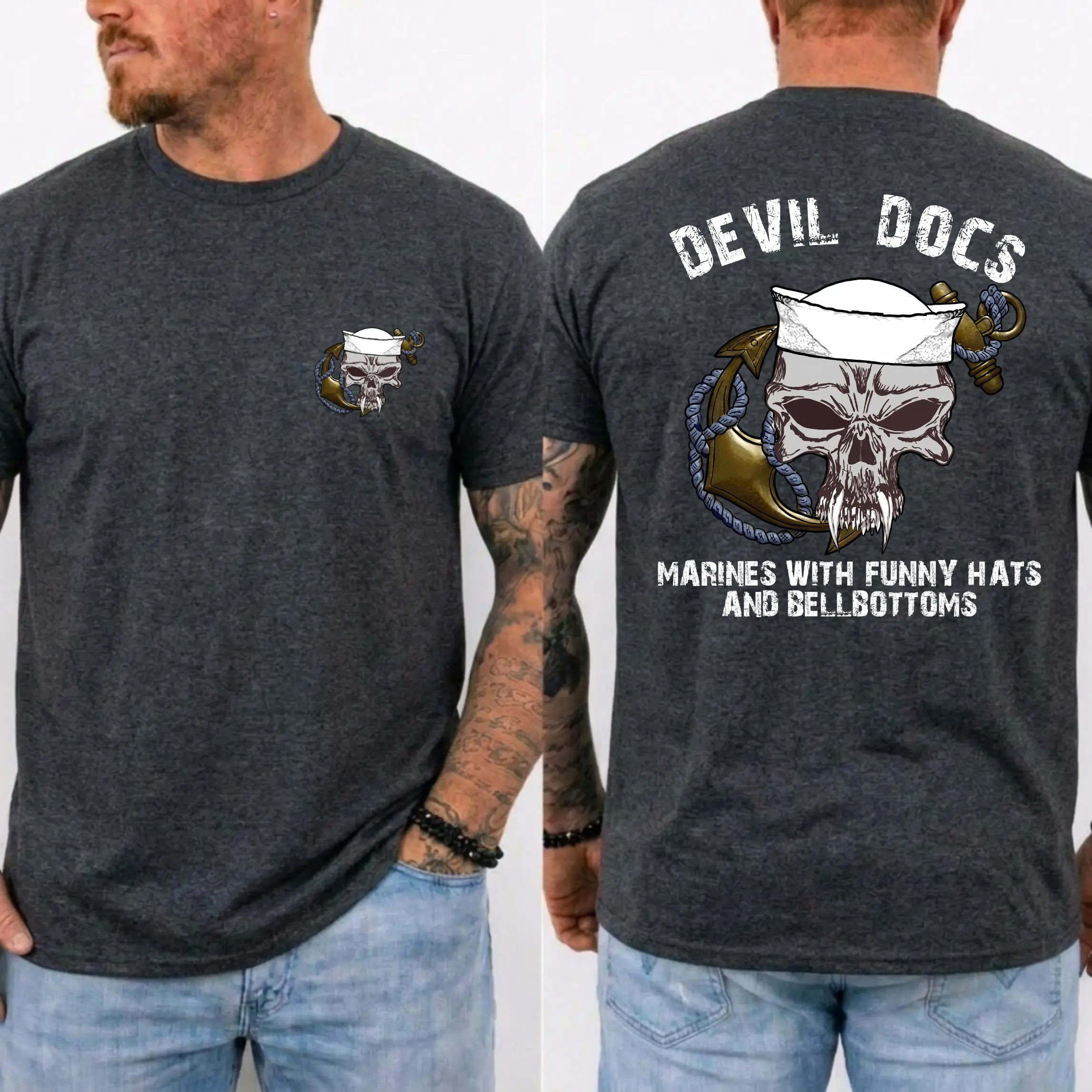 American Guardian USMC Devil Dogs Skull Anchor Shirt
