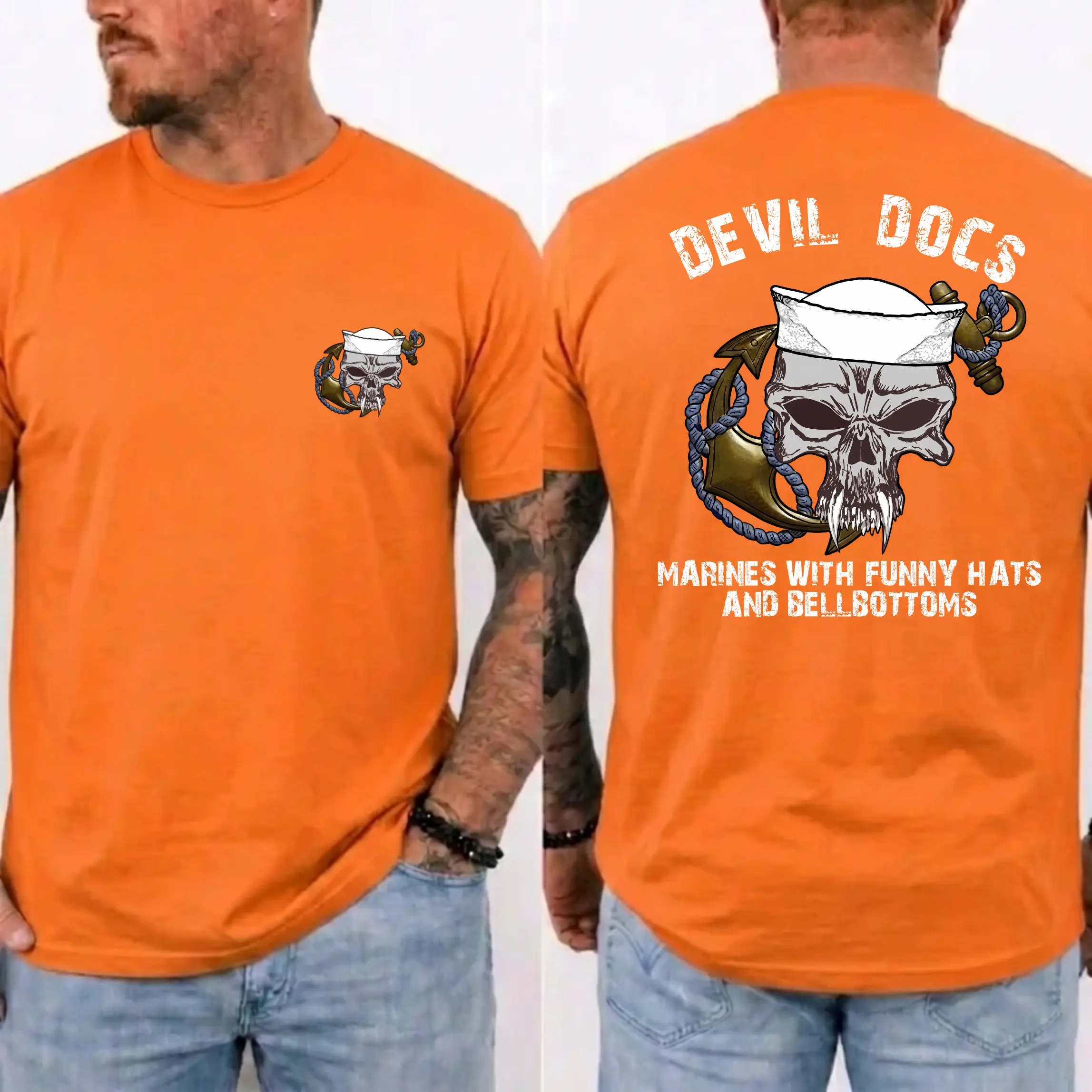 American Guardian USMC Devil Dogs Skull Anchor Shirt