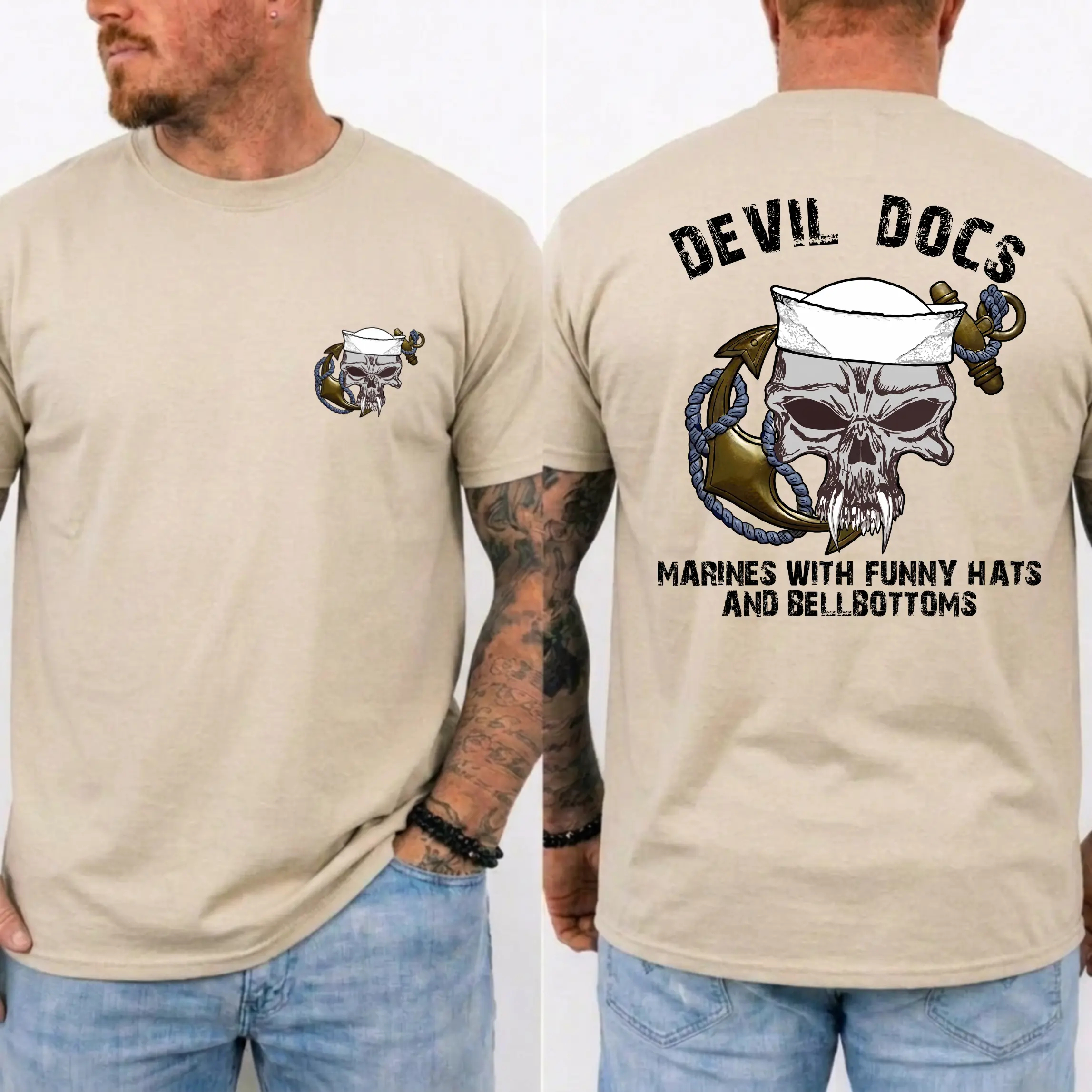 American Guardian USMC Devil Dogs Skull Anchor Shirt