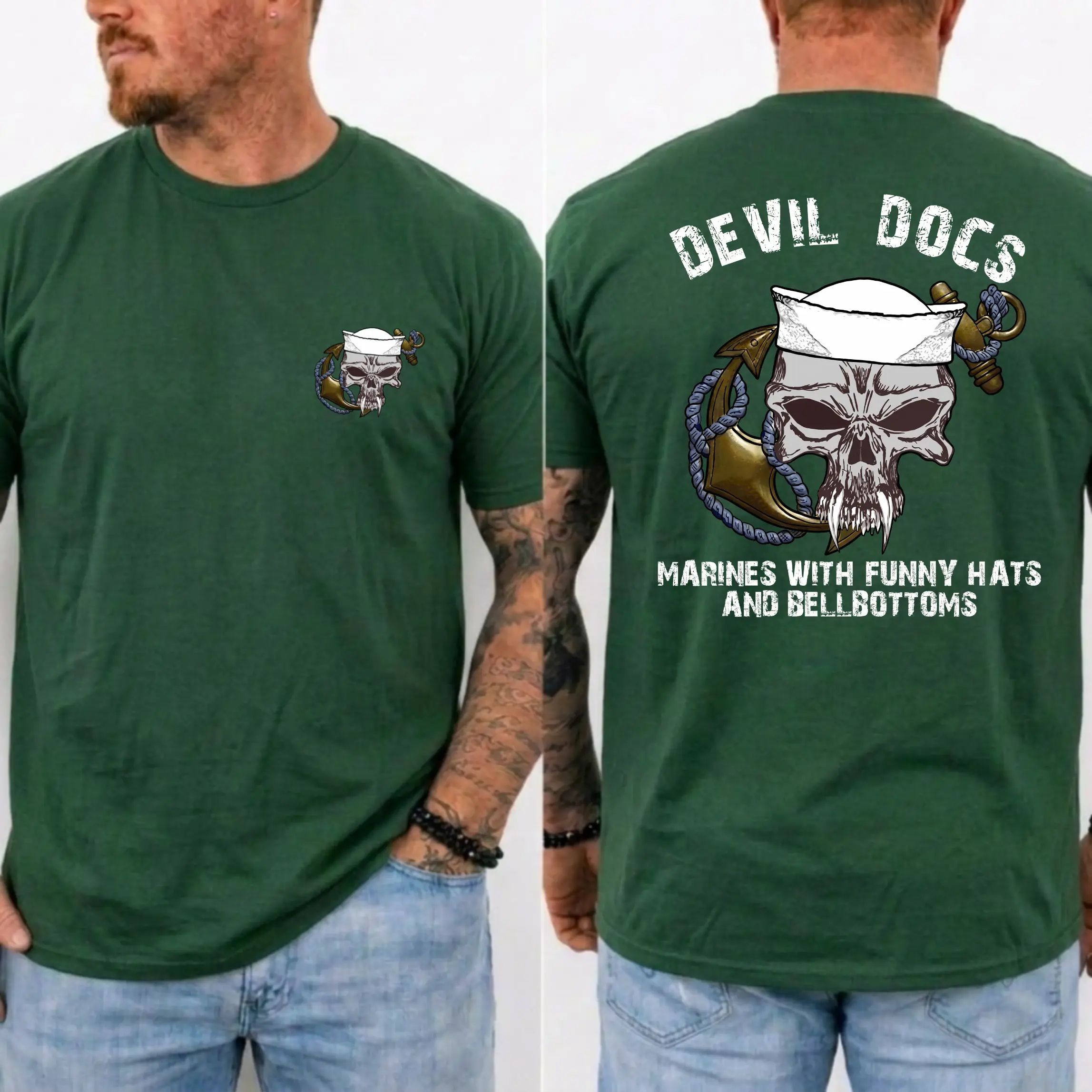 American Guardian USMC Devil Dogs Skull Anchor Shirt
