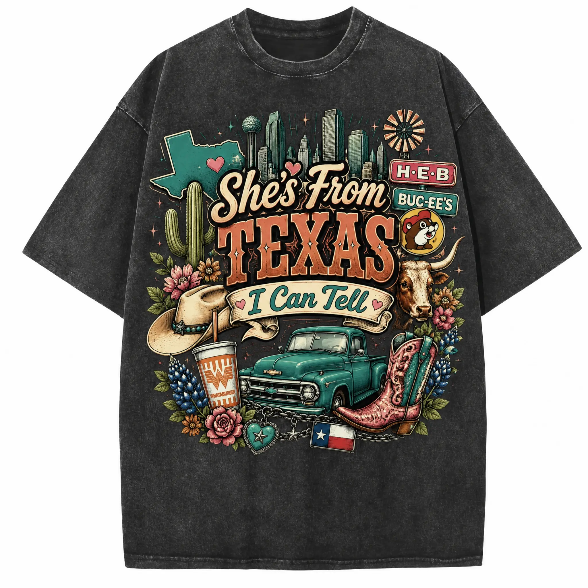 She’s From Texas” Vintage Wash Graphic Tee