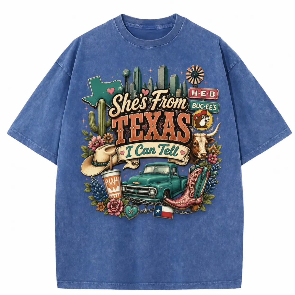 She’s From Texas” Vintage Wash Graphic Tee