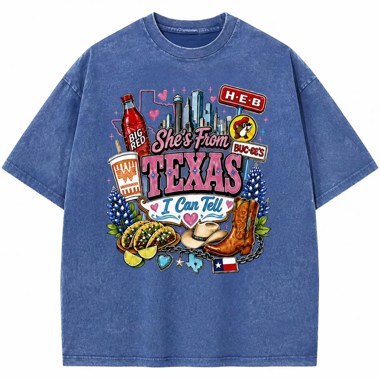 Vintage She's From Texas I Can Tell Big Red Shirt