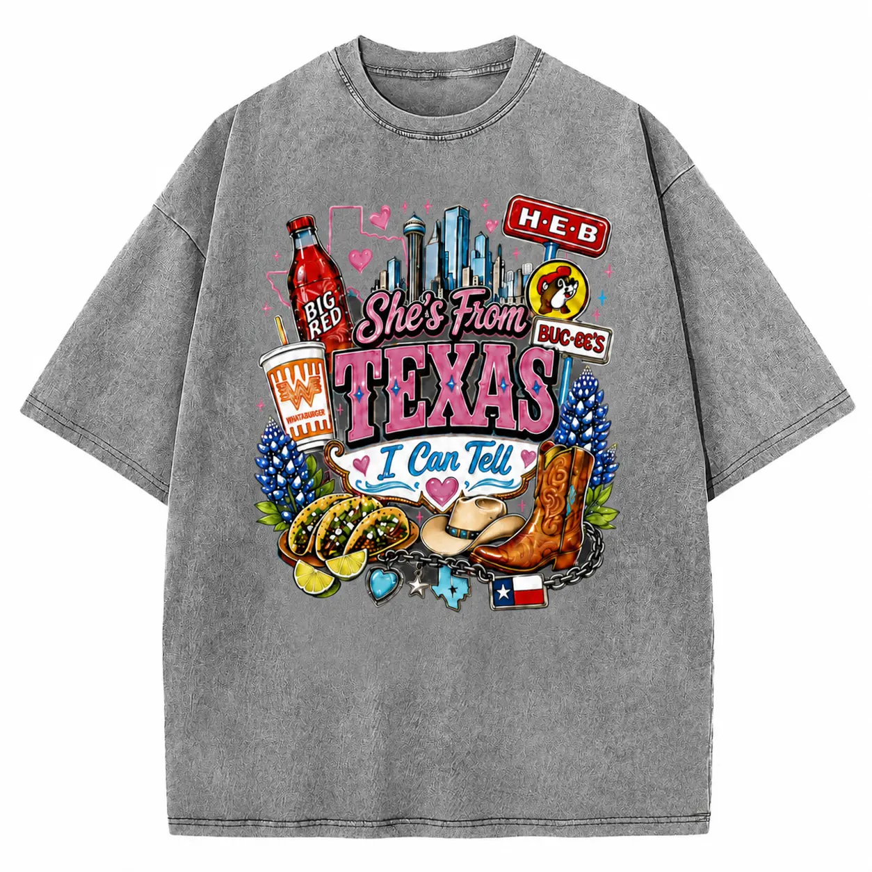 Vintage She's From Texas I Can Tell Big Red Shirt