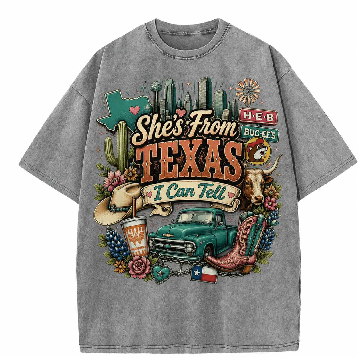 She’s From Texas” Vintage Wash Graphic Tee