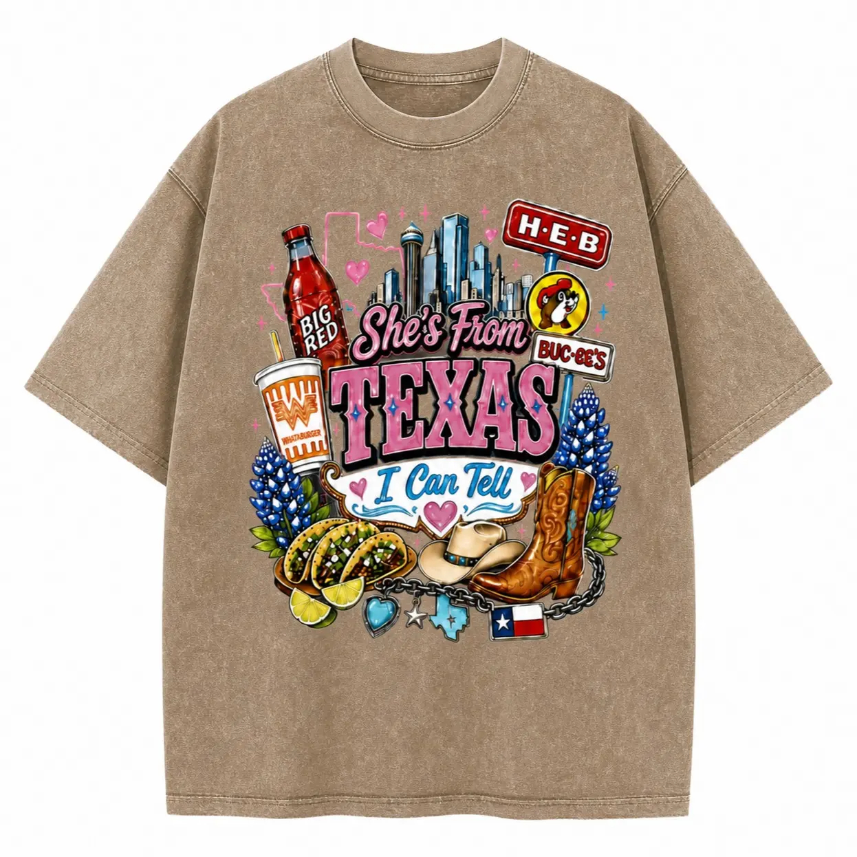 Vintage She's From Texas I Can Tell Big Red Shirt