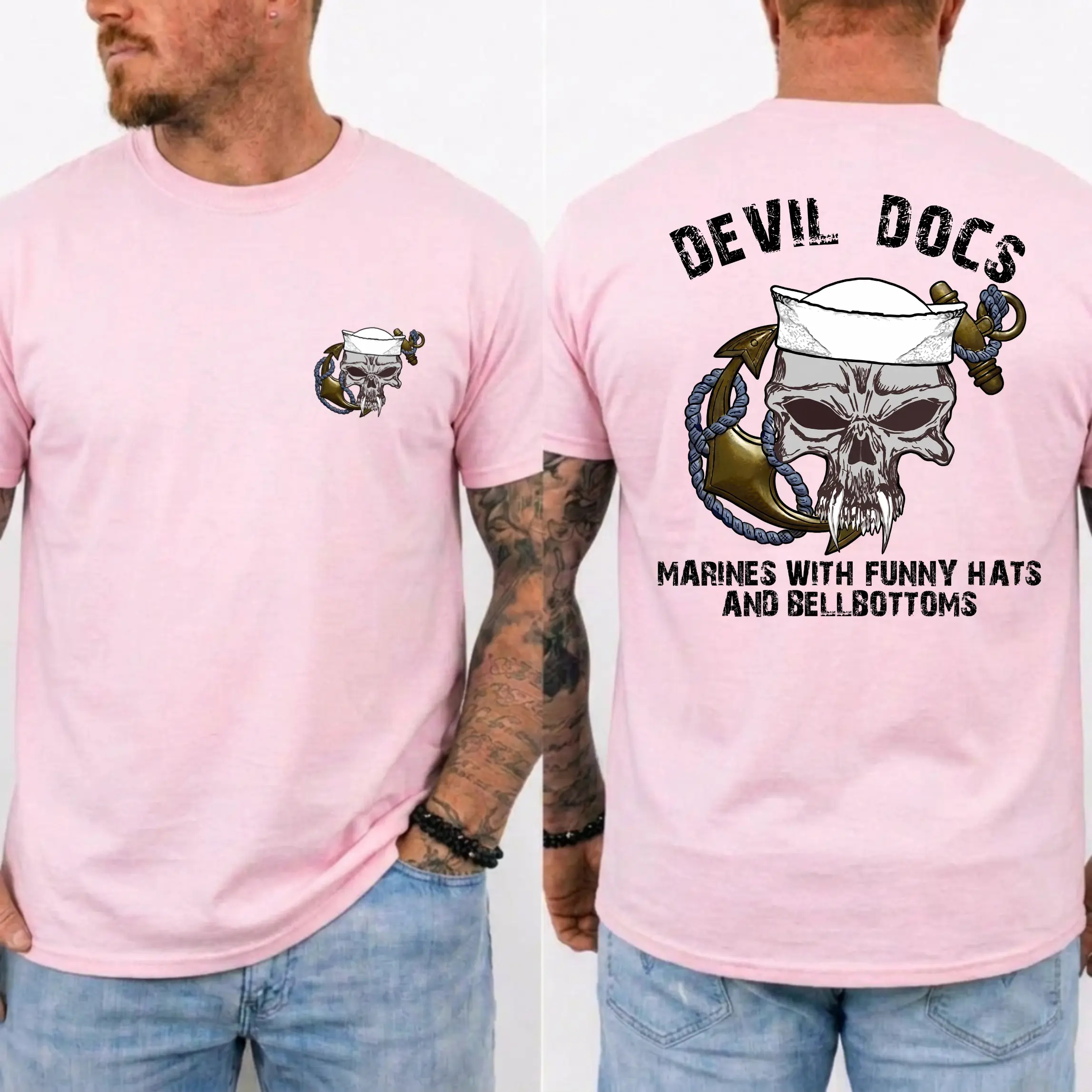 American Guardian USMC Devil Dogs Skull Anchor Shirt