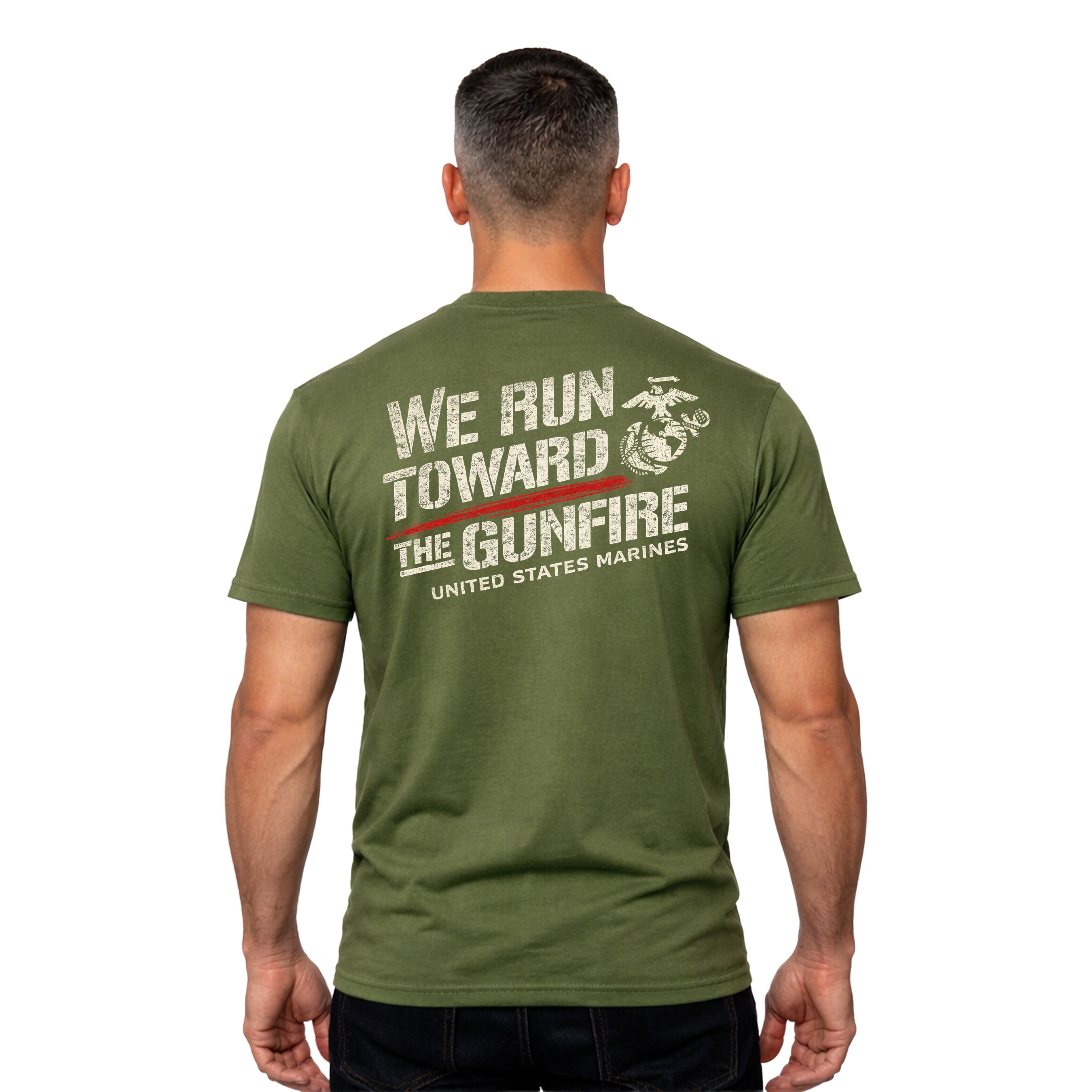 USMC “We Run Toward the Gunfire” T-Shirt