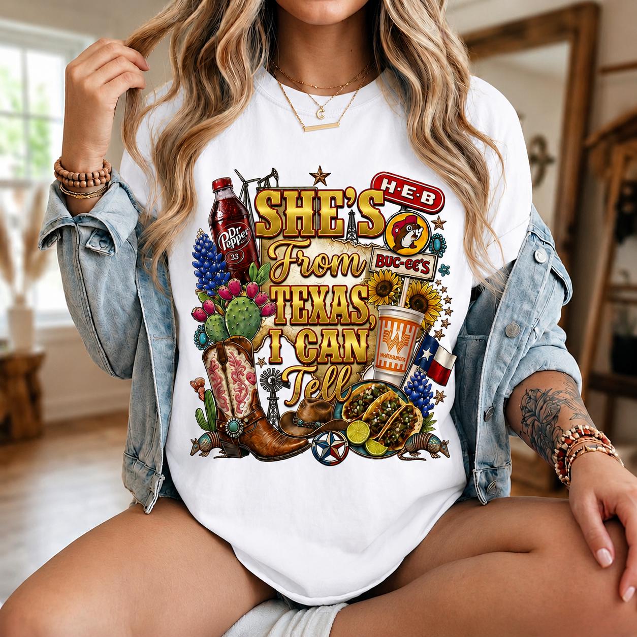 Shes from texas i can tell Unisex T-shirt