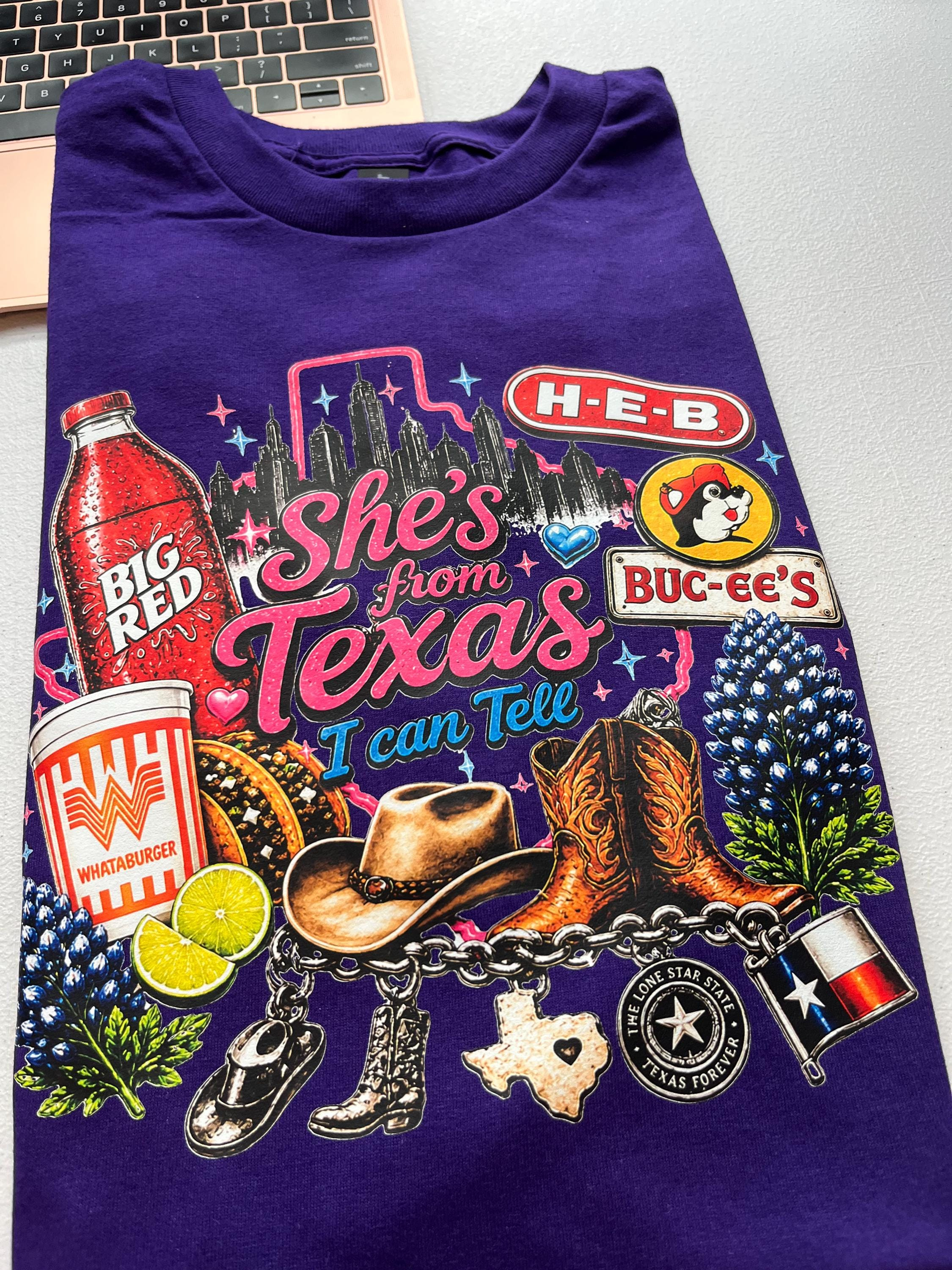 Shes from texas i can tell Unisex T-shirt