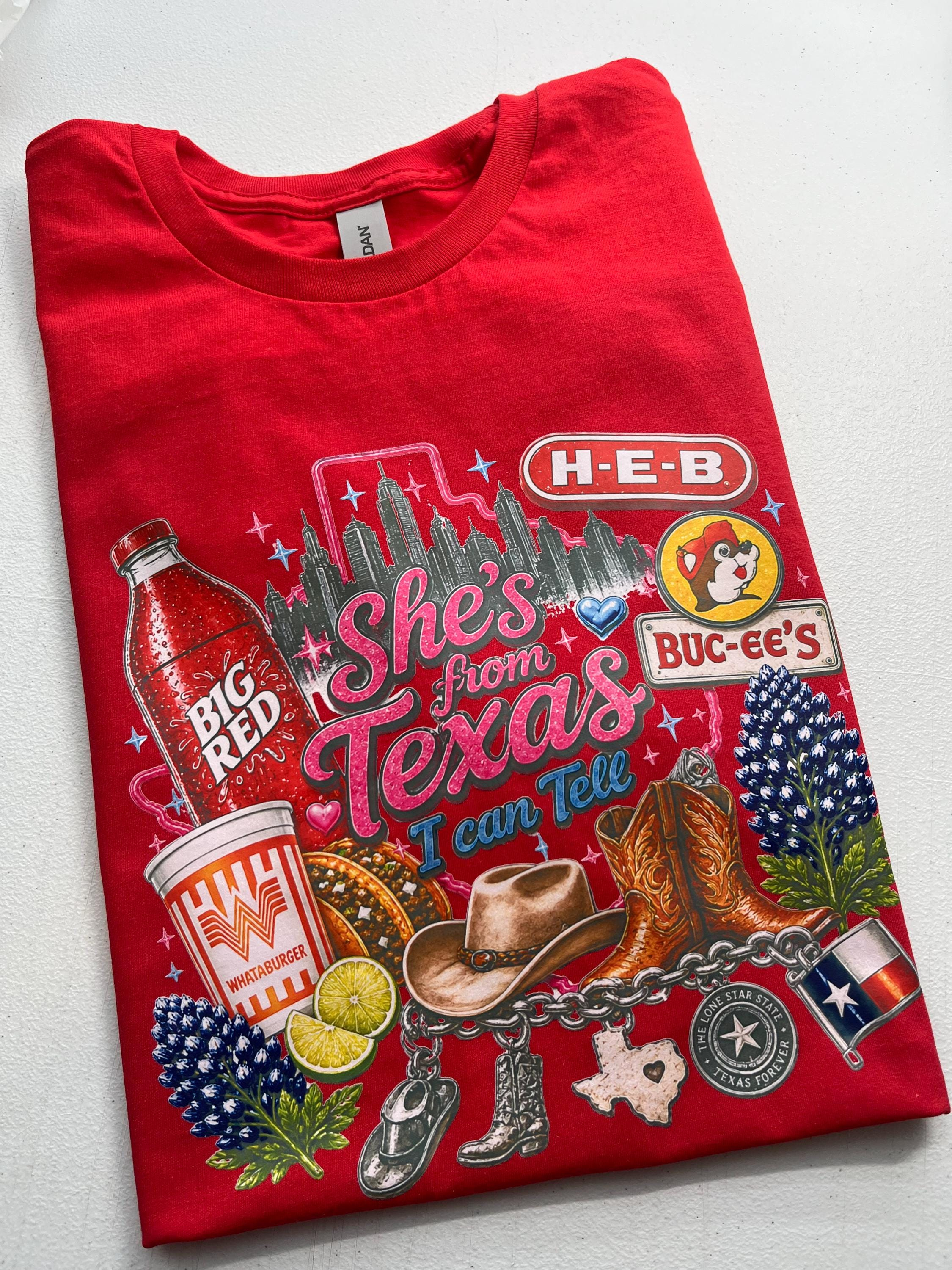 Shes from texas i can tell Unisex T-shirt