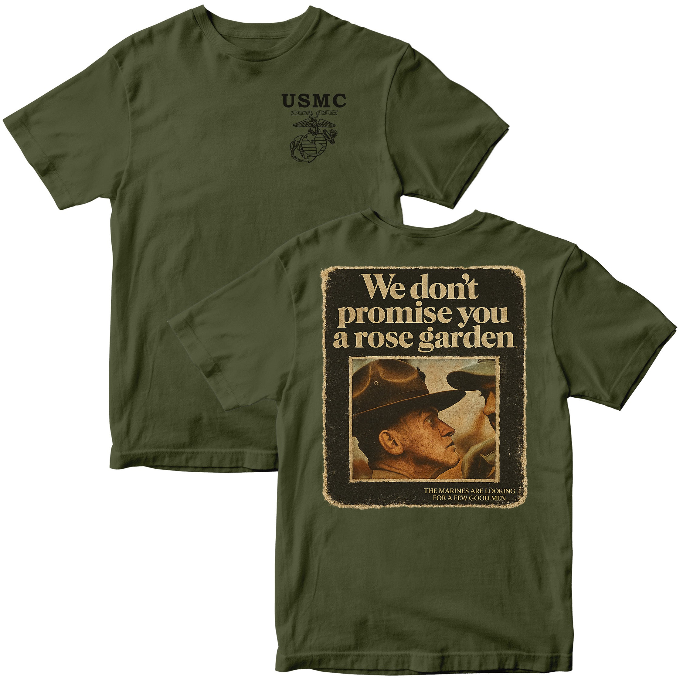 Marines “We Don’t Promise You a Rose Garden” Vintage Poster T-Shirt