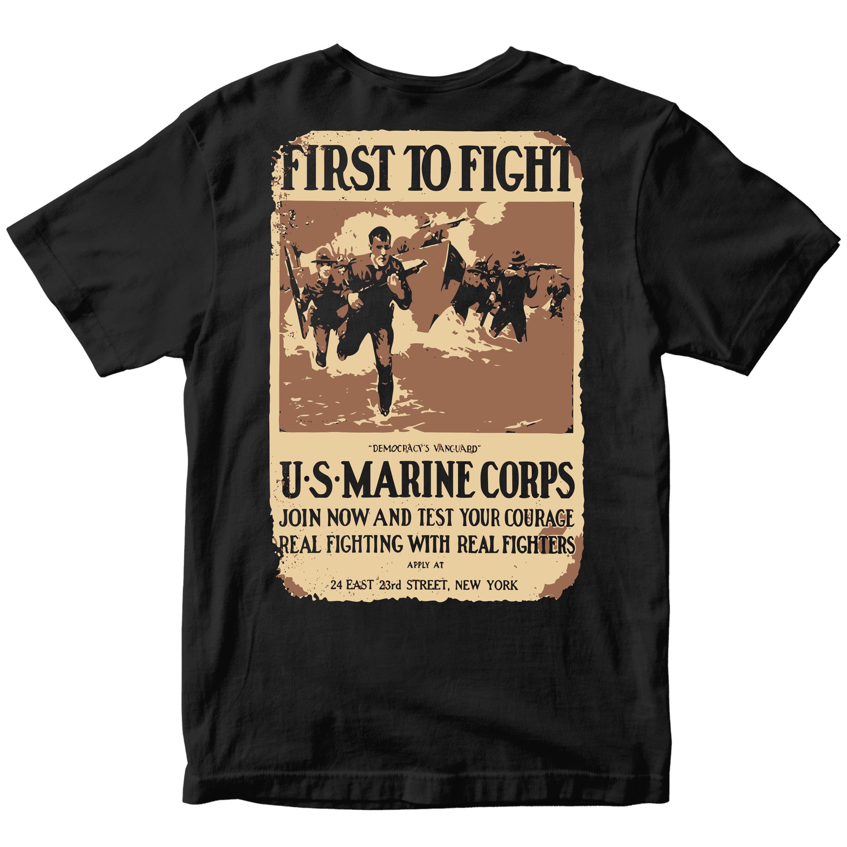 Marines First To Fight Vintage Recruitment Poster T-Shirt