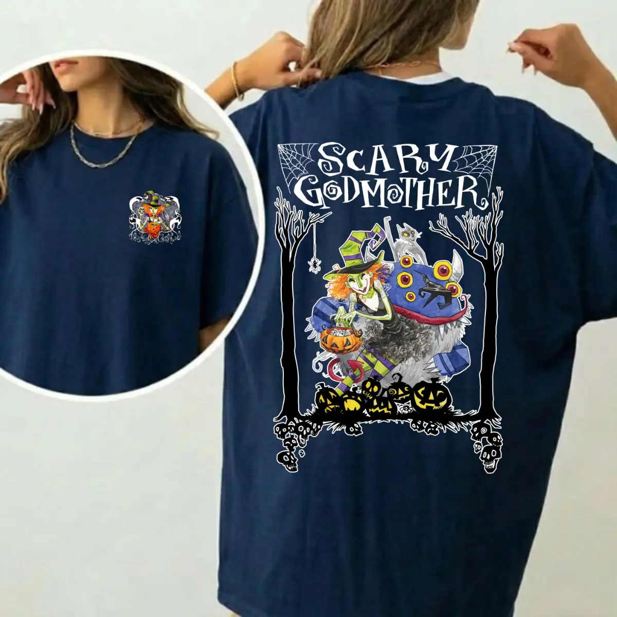 Scary Godmother Halloween Graphic T-Shirt
