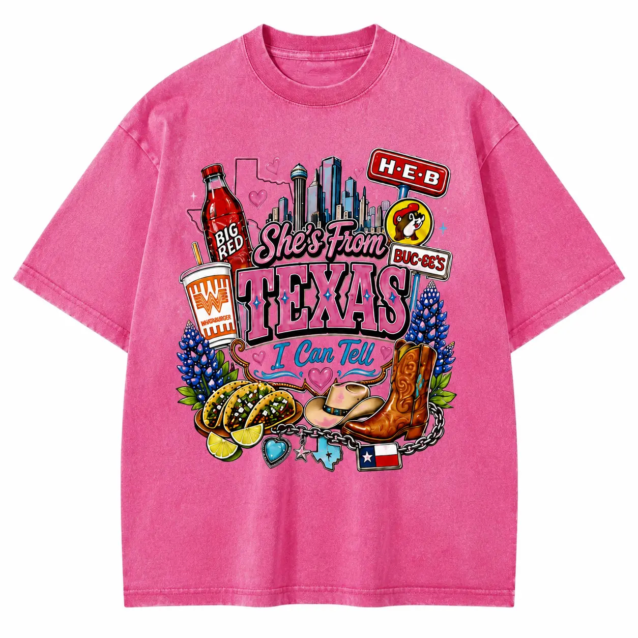 Vintage She's From Texas I Can Tell Big Red Shirt