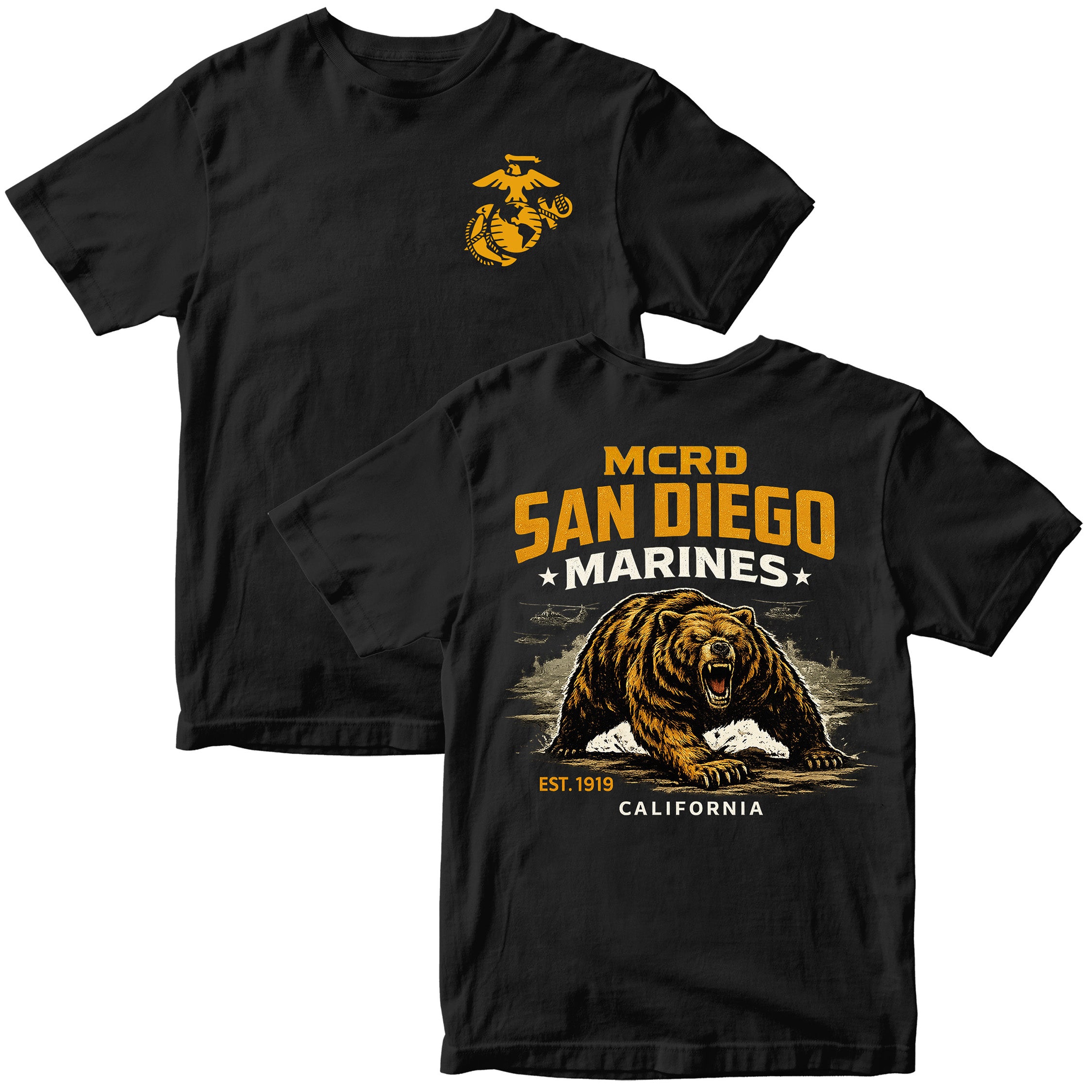 MCRD San Diego Marines Growling Bear T-Shirt