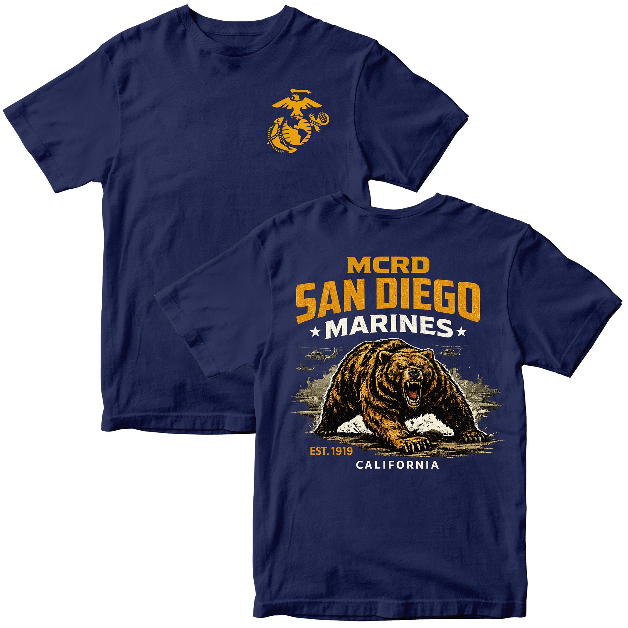 MCRD San Diego Marines Growling Bear T-Shirt