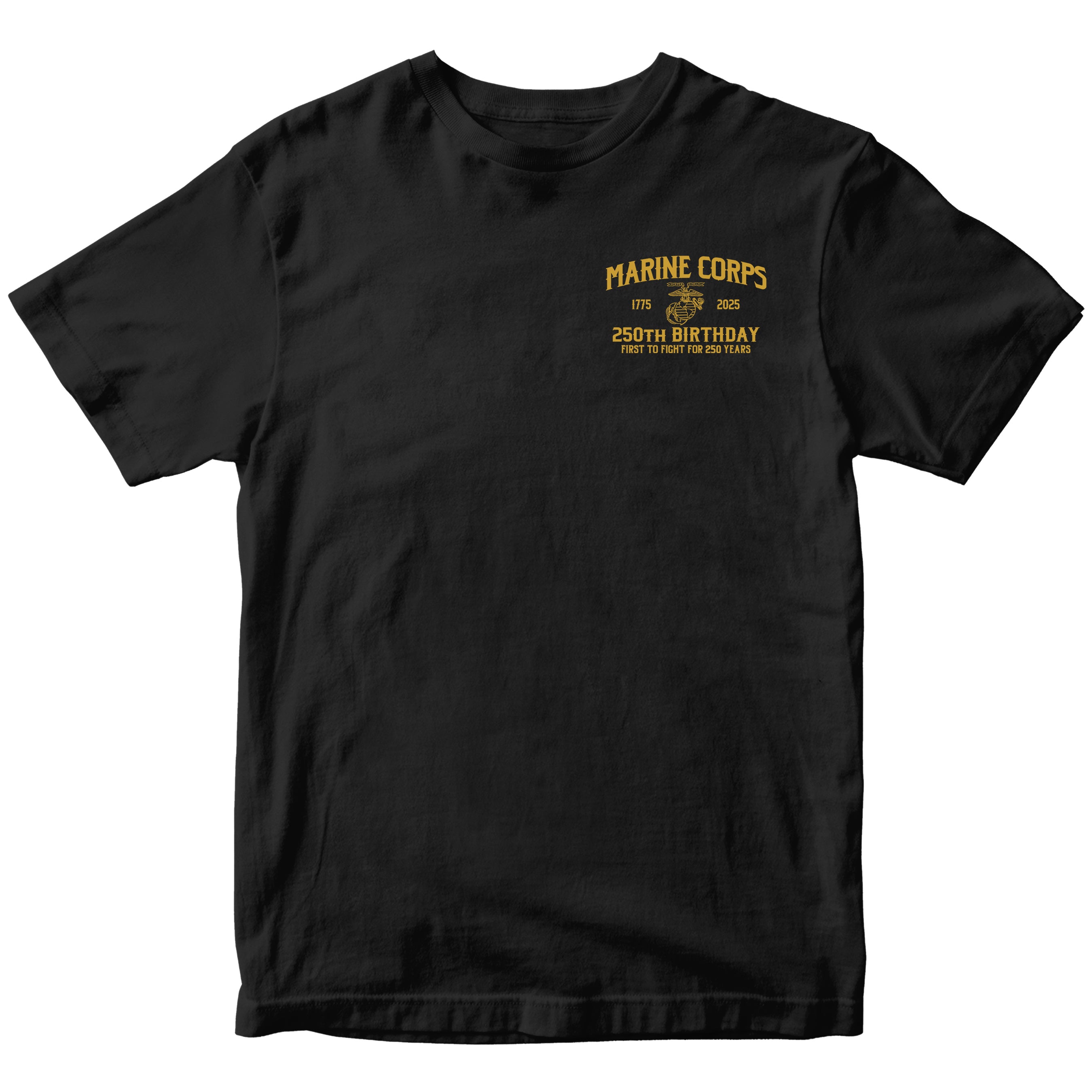 Marines Born In A Bar Skull 250th Birthday T-shirt