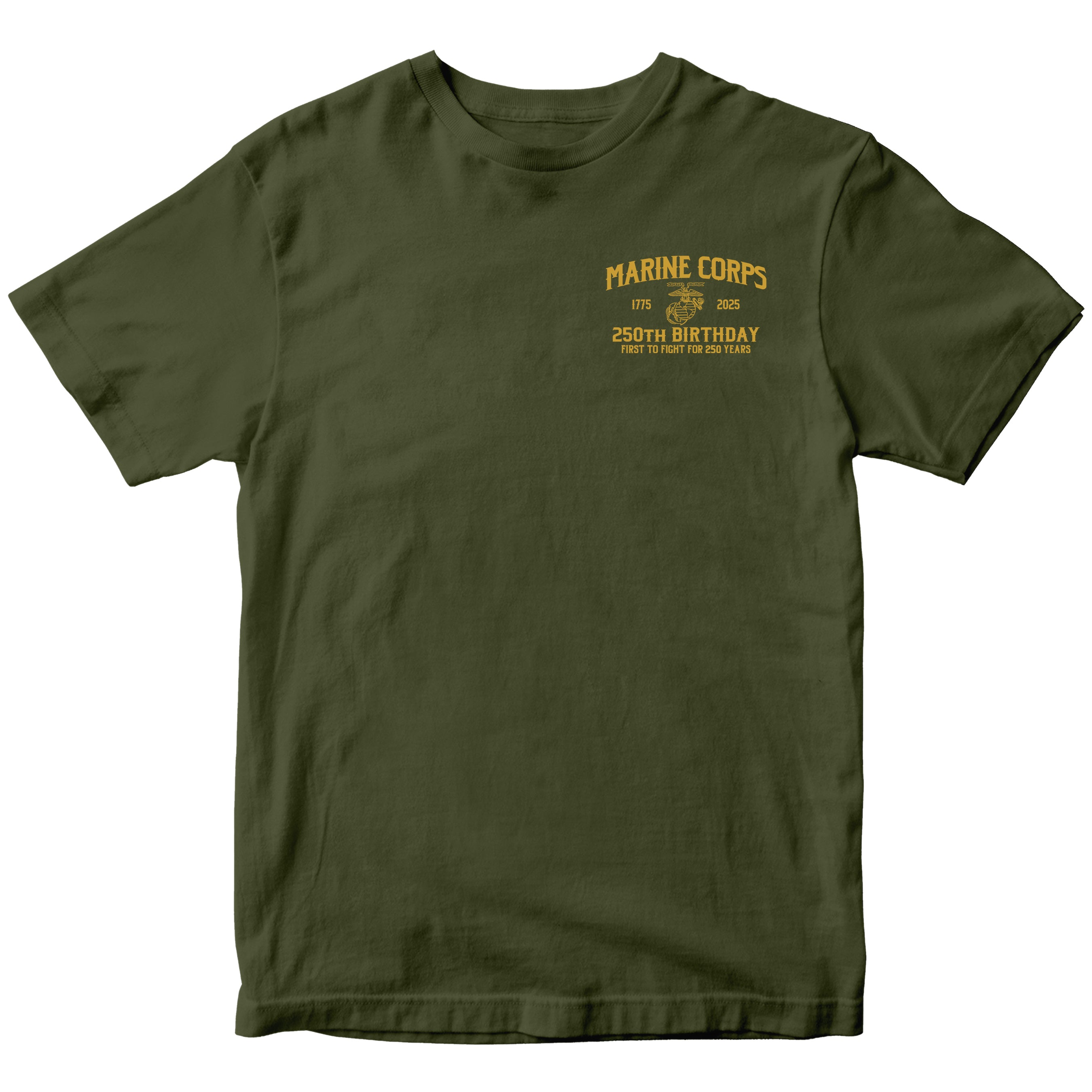 Marines Born In A Bar Skull 250th Birthday T-shirt