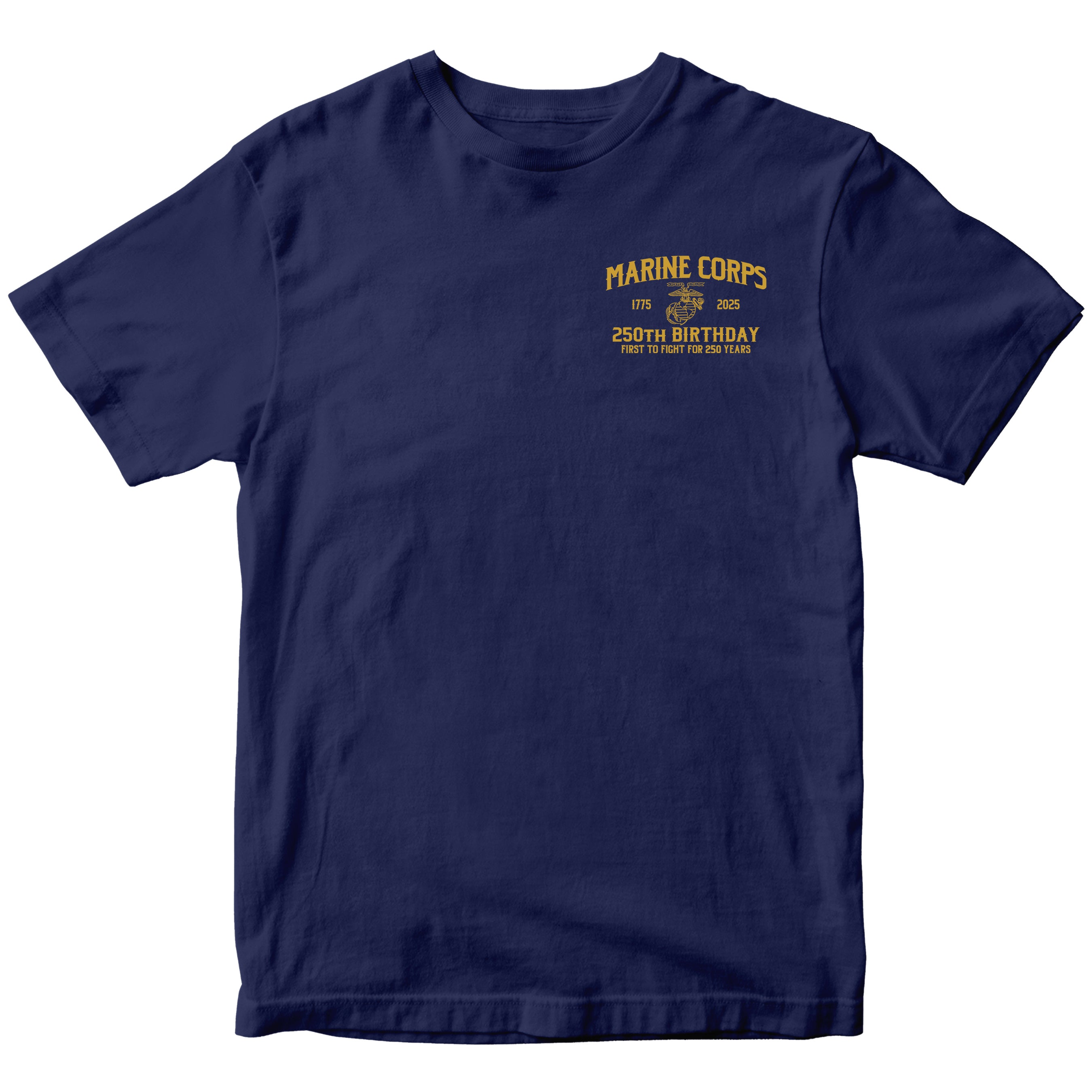 Marines Born In A Bar Skull 250th Birthday T-shirt