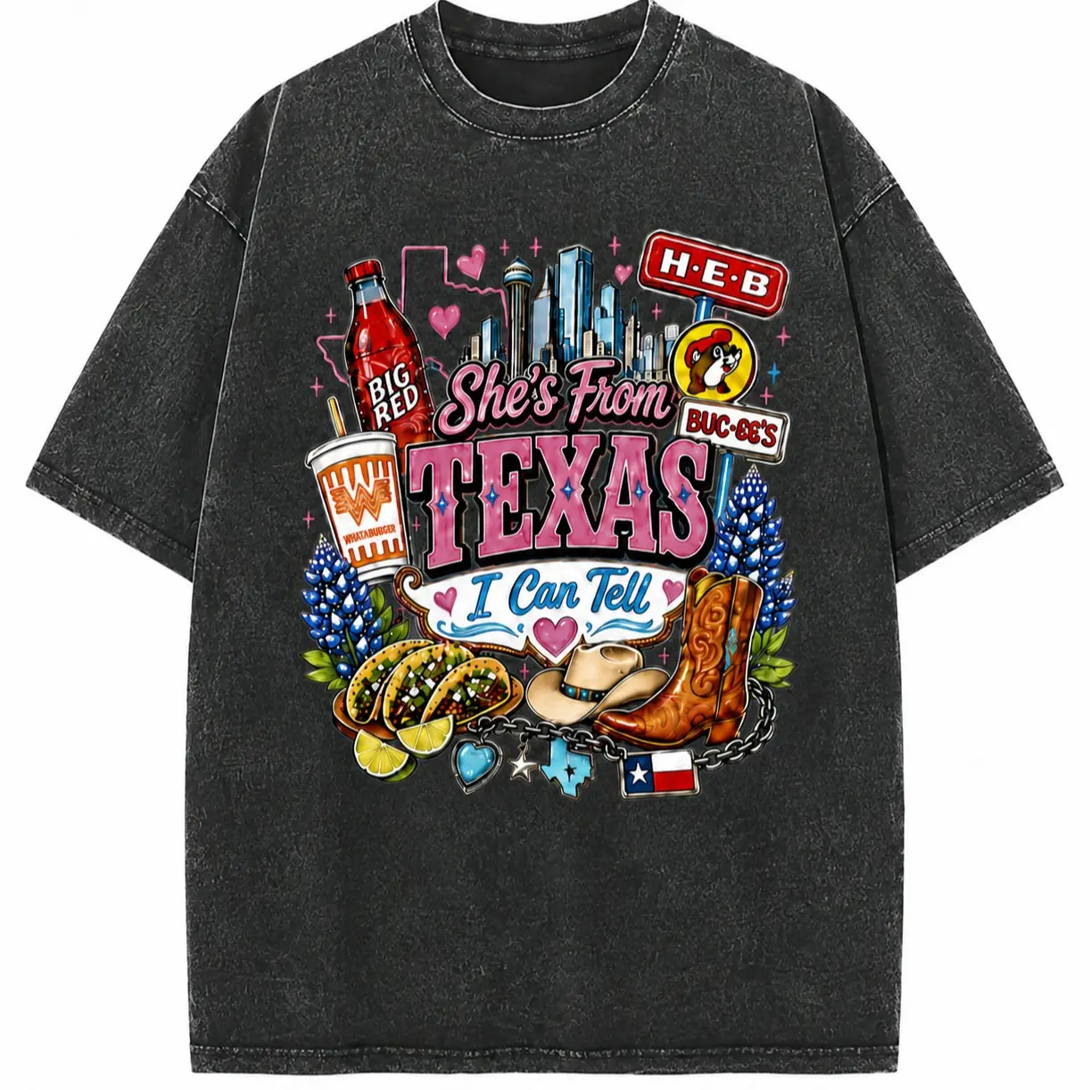Vintage She's From Texas I Can Tell Big Red Shirt