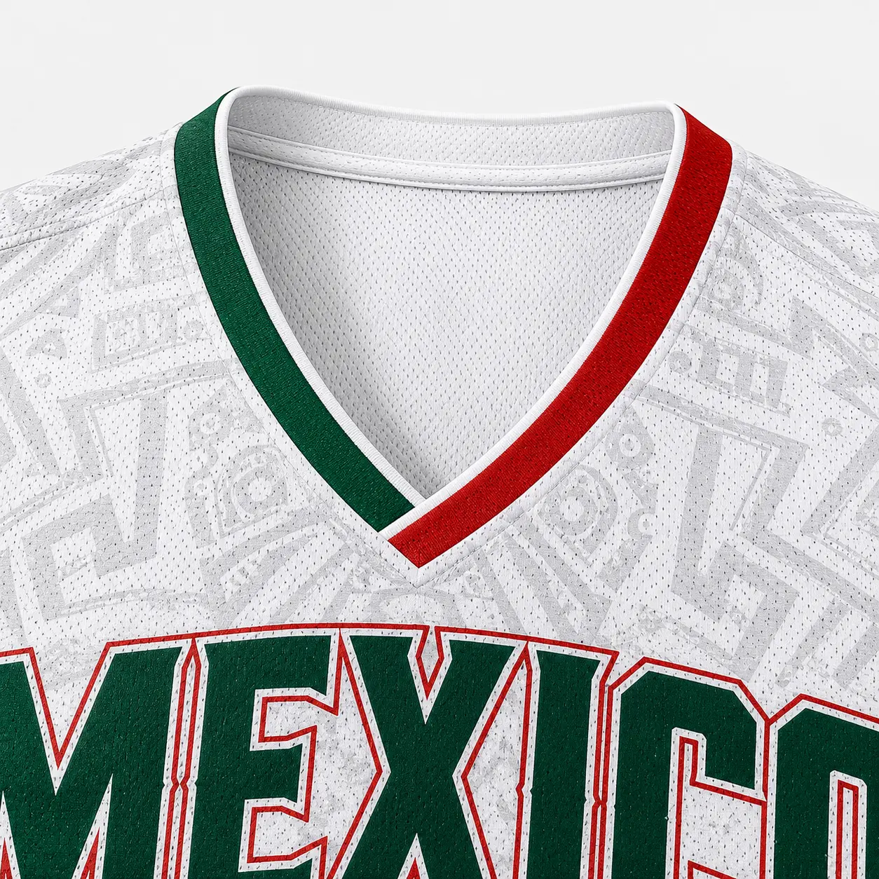 2026 Mexico Inspired White V-Neck Short Sleeve T-Shirt