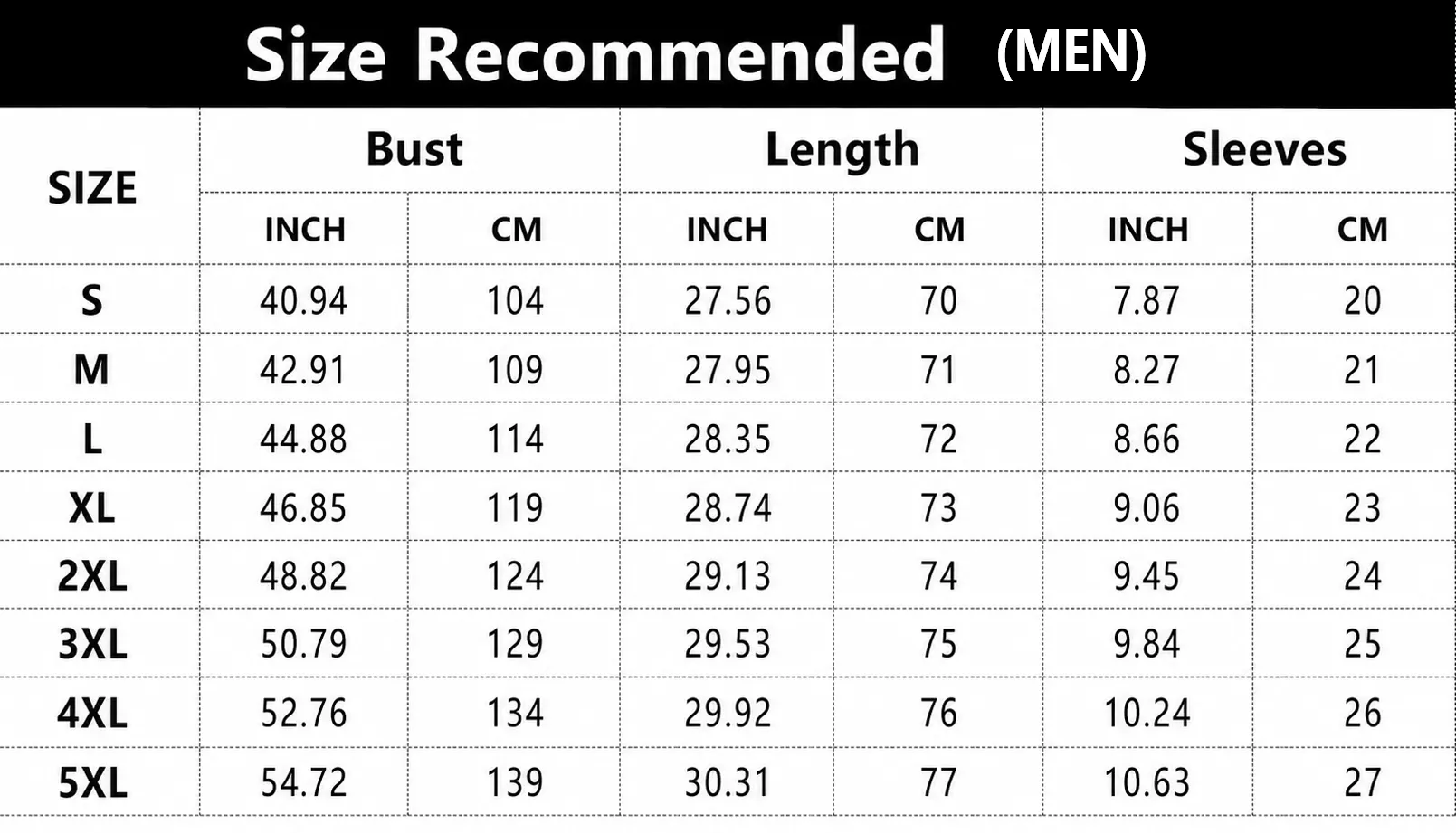 Size chart