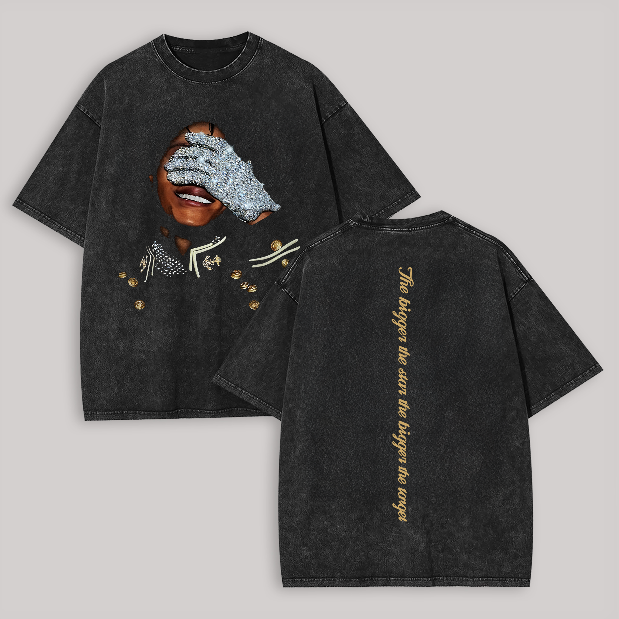 Michael Jackson Printed Unisex Washed Tee（Double-sided Print）