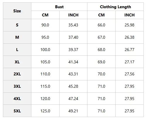 Size chart