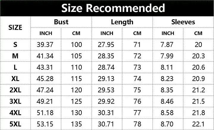 Size chart