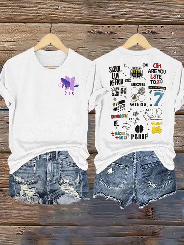 Women's K-pop  Print Casual T-Shirt