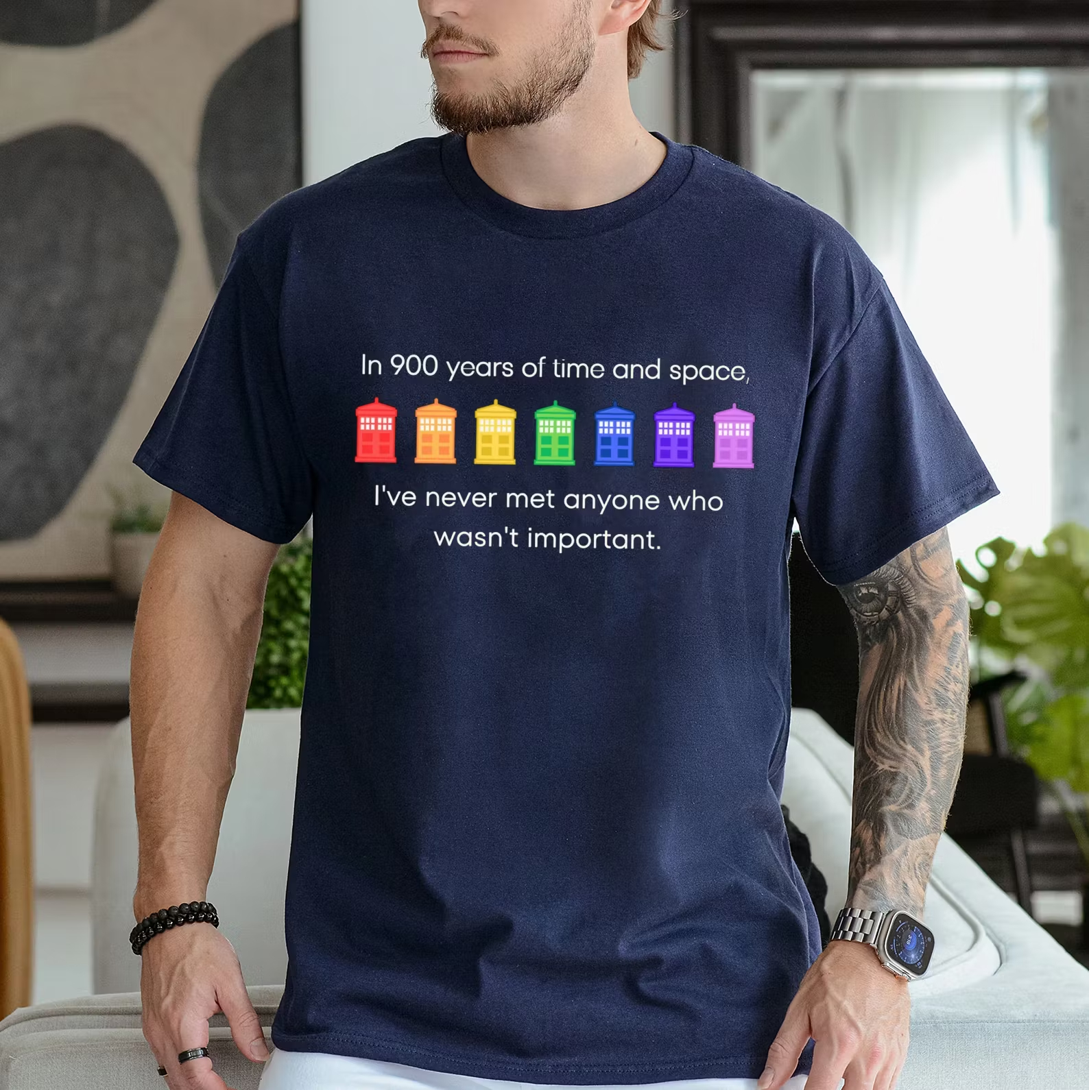 Pride Rainbow Police Box Shirt, 11th Doctor Quote, LGBT Pride Month T-shirt