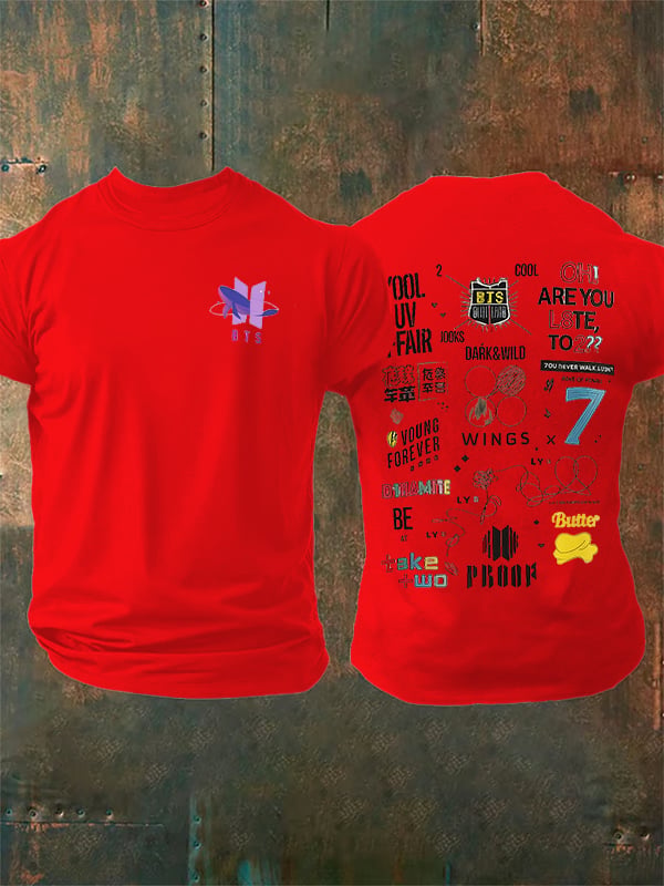 Men's K-pop  Print Casual T-Shirt