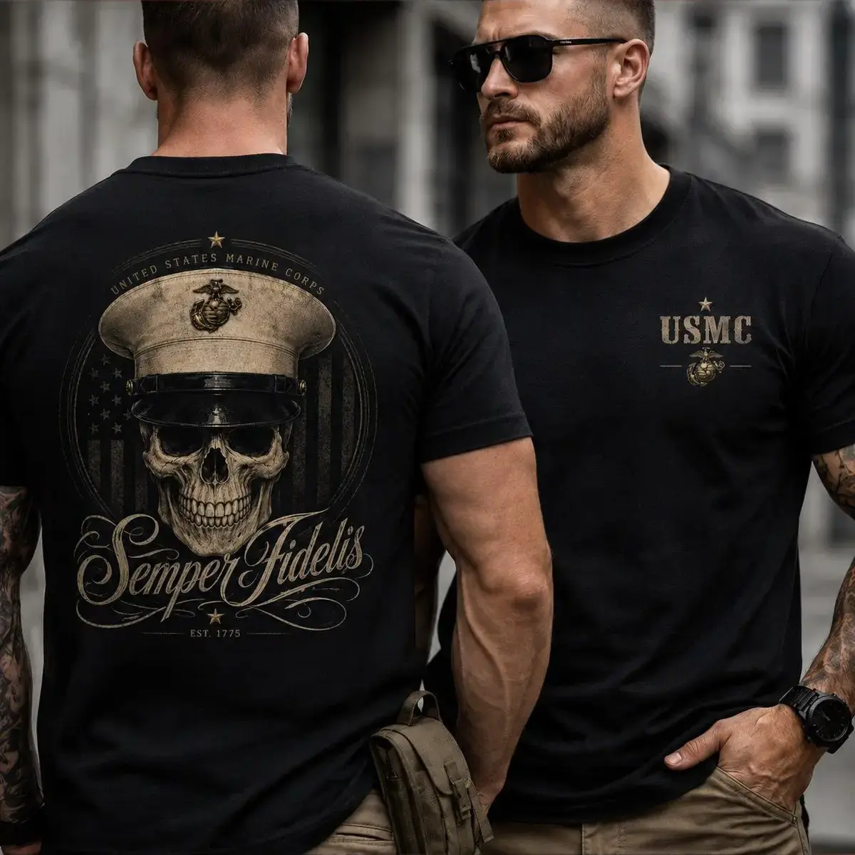 USMC Skull Semper Fidelis Shirt