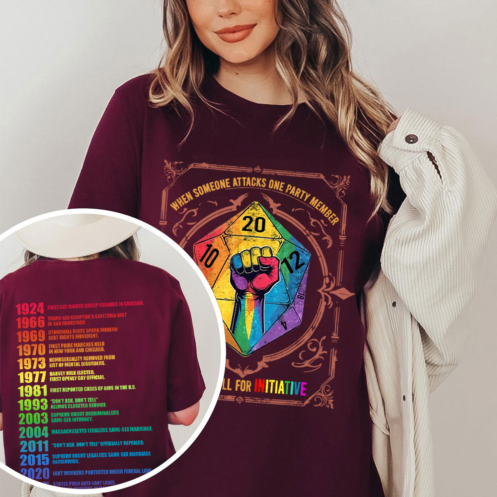 When Someone Atta.cks One Party Member We All Roll for Initiative D&D LGBTQ T Shirt