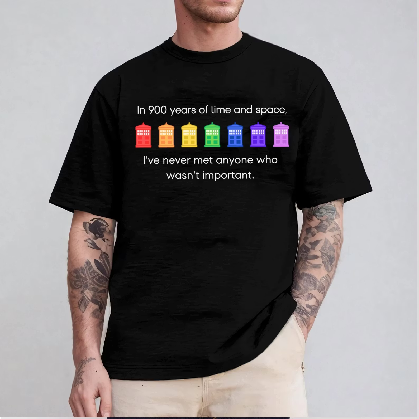 Pride Rainbow Police Box Shirt, 11th Doctor Quote, LGBT Pride Month T-shirt