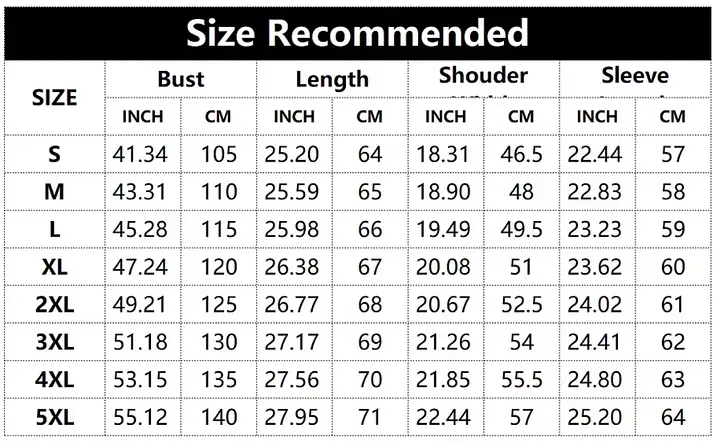 Size chart