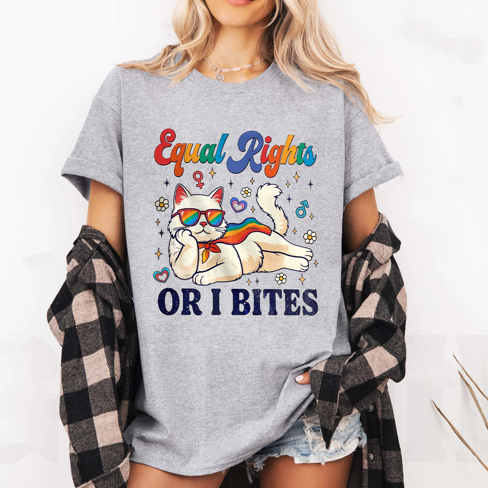 Equal Rights Or Bites,Rainbow Pride Unisex T-shirt