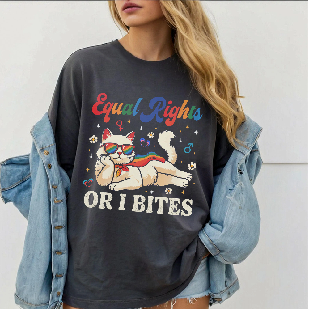 Equal Rights Or Bites,Rainbow Pride Unisex T-shirt