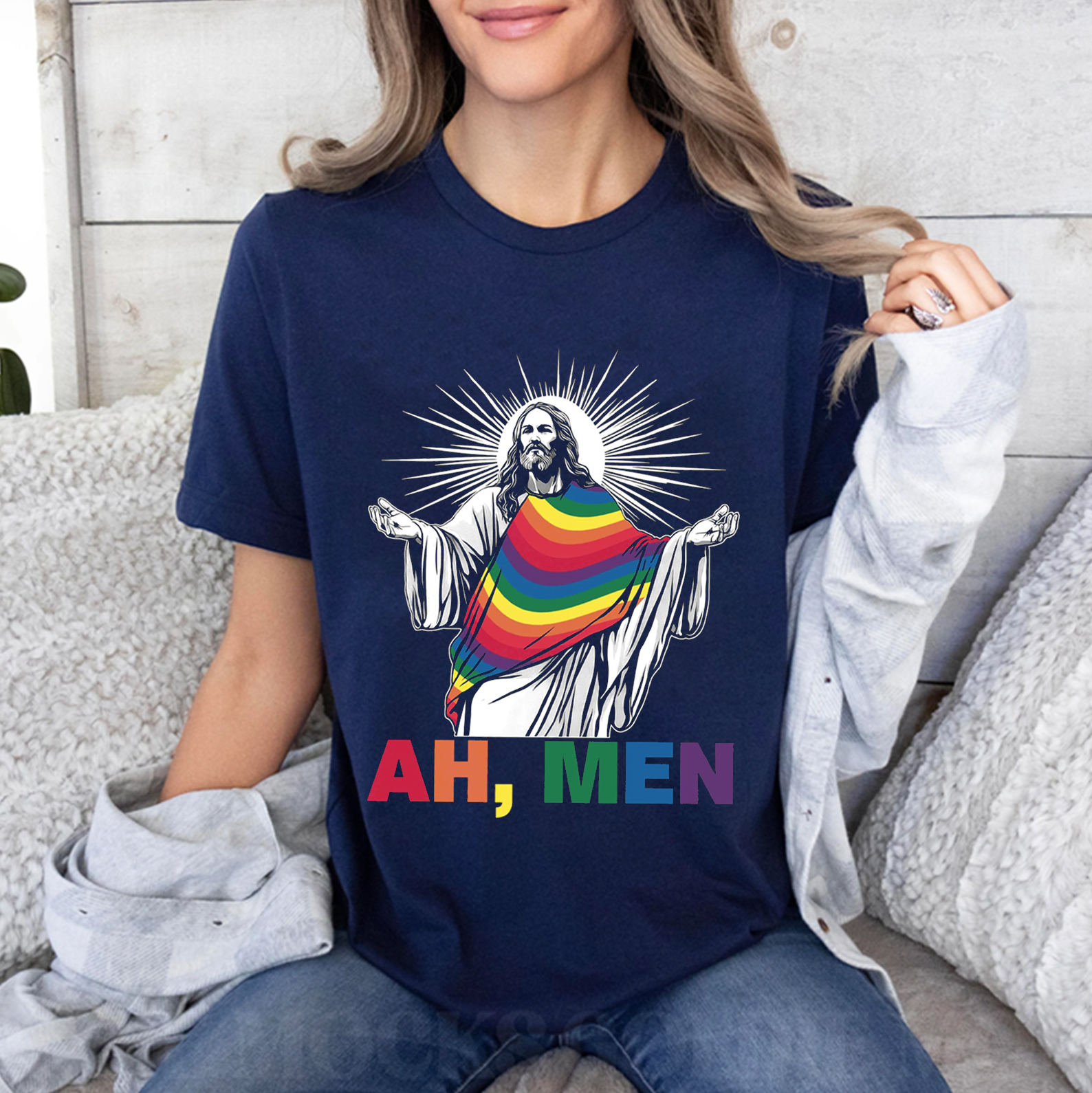 Ah Men LGBT Funny Christian Unisex T-shirt