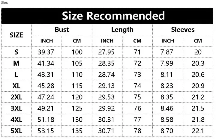 Size chart