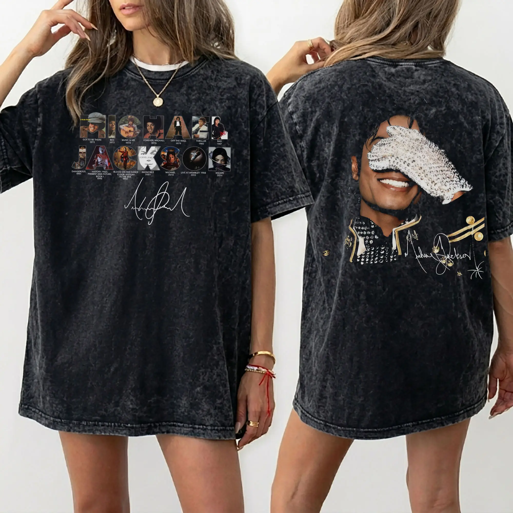 MJ Era Timeline 2 sides Shirt, Retro King of Pop Unisex Shirt