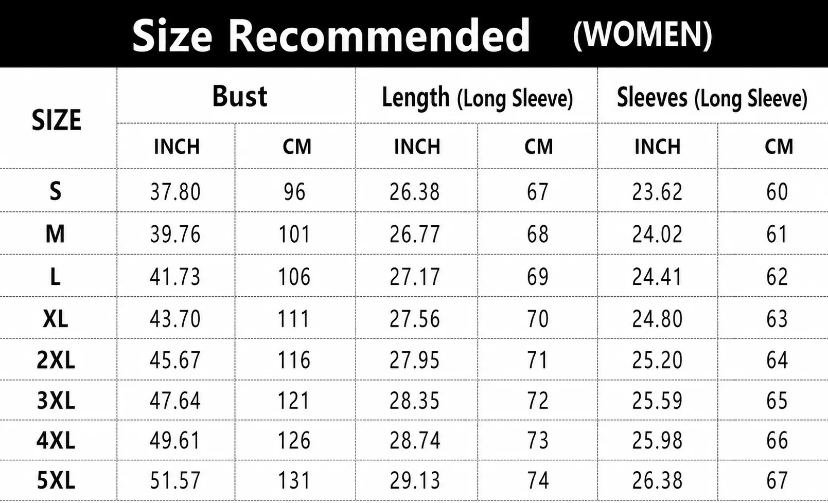 Size chart