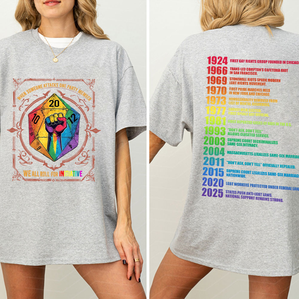 When Someone Atta.cks One Party Member We All Roll for Initiative D&D LGBTQ T Shirt