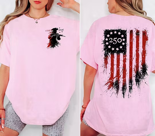 250th Anniversary Distressed American Flag T-Shirt 