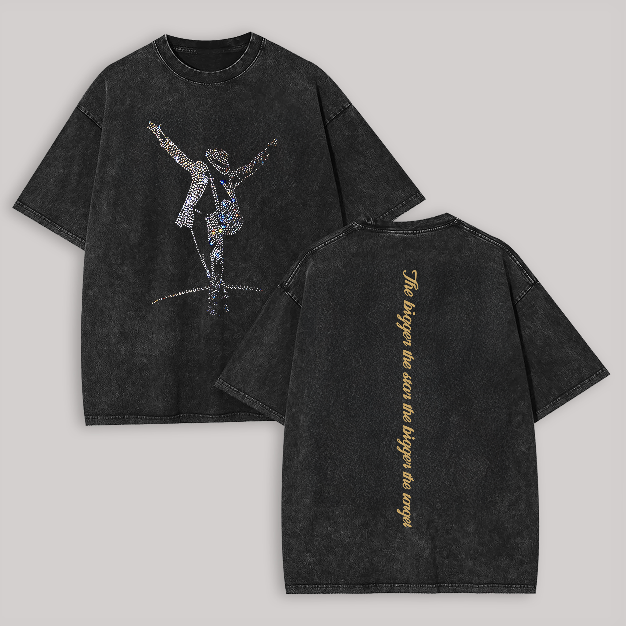 Michael Jackson Inspired Dance Pose Printed Unisex Washed Tee